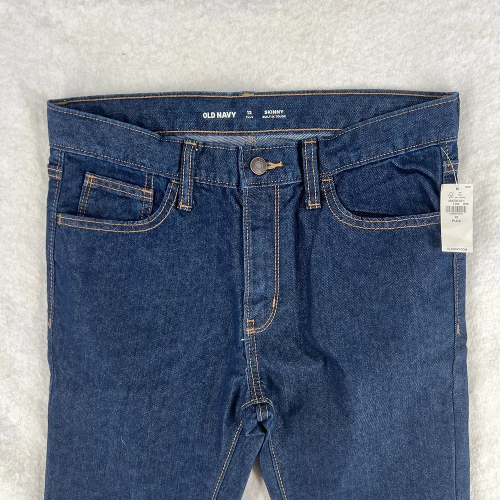 Old Navy Built In Tough Wow Skinny Non Stretch Jeans Boys 12 Plus Blue Denim‎